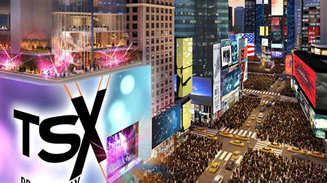 All about the Times Square TSX Stage. The TSX stage is a newly constructed structure in the middle of Times Square with an 18,000-square-foot billboard display serving as its backdrop.. 