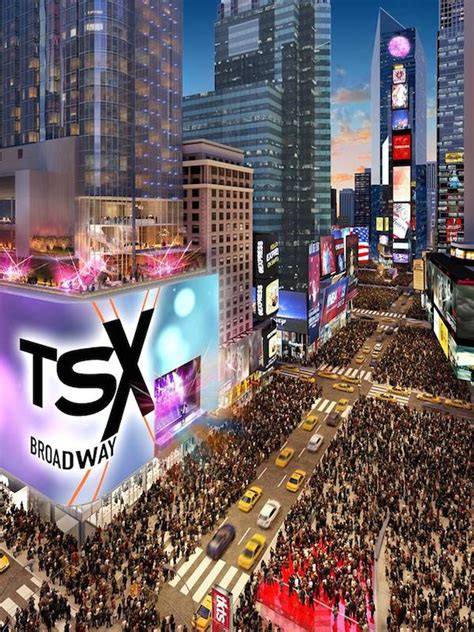 Tsx times square. PixelStar features display on the TSX Screen in a square aspect ratio. This ensures an optimal viewing experience for the crowd in Duffy Square. Your feature also plays on the left side of the screen, facing 47th street, which offers a narrower viewable area (2200 x 3480px). 