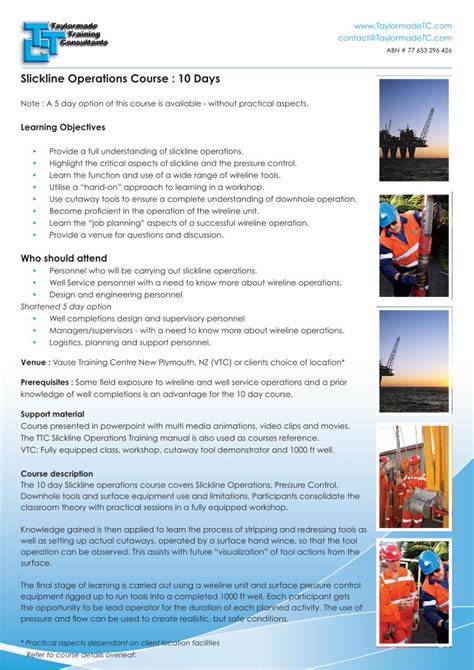 Ttc Slickline Operations Training Manual