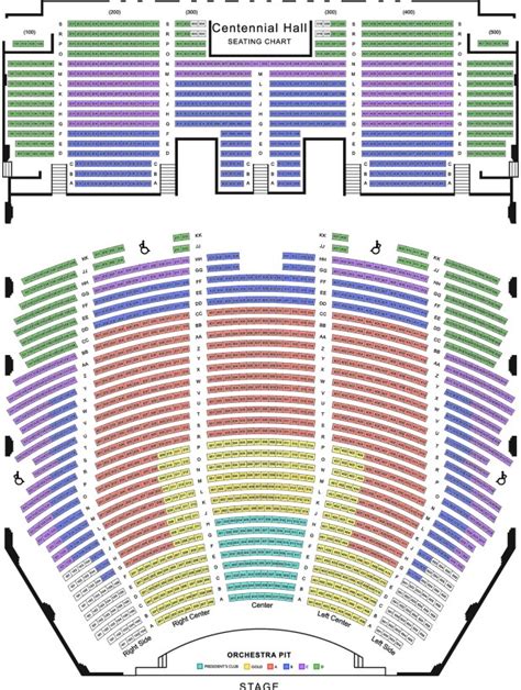 Tucson Centennial Hall Seating Chart