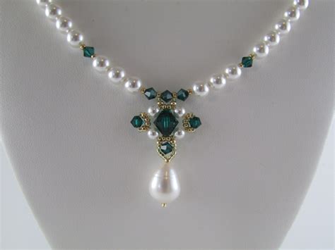 Tudor Elizabethan Renaissance Pearl Emerald Crystal Necklace …