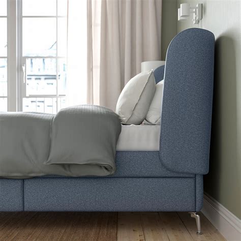 Tufjord upholstered storage bed. TUFJORD will make you long for bedtime. The headboard’s embracing curves help you to unwind, and make lazy mornings spent in bed even cosier. The soft velvet with a beautiful lustre adds a luxurious feel. Article Number 404.648.37. Product details. 