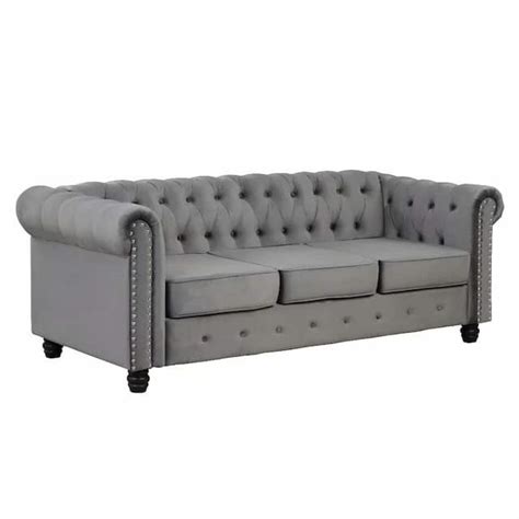 Tufted Velvet Upholstered Chesterfield Sofa - Overstock - 33691078