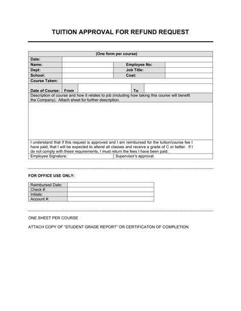 Tuition Approval for Refund Request Template by BusinessinaBox™