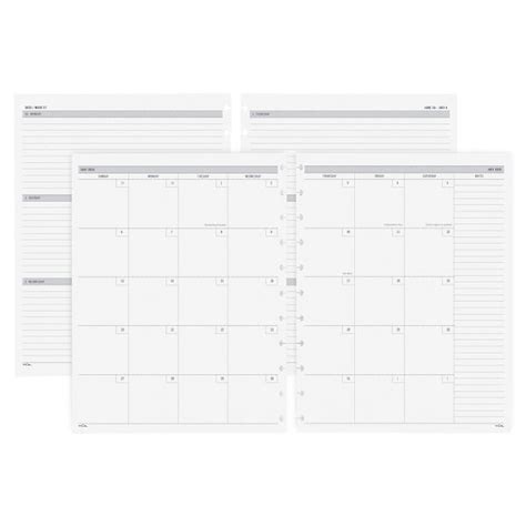 Tul Discbound Academic Weekly/Monthly Refill Planner Pages, Letter Size