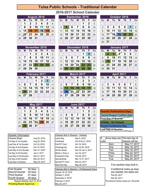 Tulsa Academic Calendar