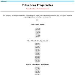 Tulsa Area Scanner Frequencies 44.740 OHP