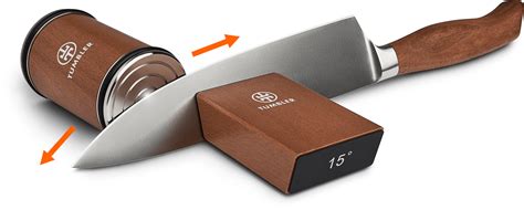 Tumbler knife sharpener. One of the first things many first time customers asked us is when they should use the 15° & 20° sharpening angle with the Tumbler Rolling Knife sharpener so... 