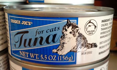 Tuna for cats. I found an identical product at Whole Foods made by a company called Deck Hand. They offer different varieties of canned tuna for cats. Some also add shrimp or salmon but the one that is just tuna looks EXACTLY like the trader Joe's tuna for cats. It's .89 cents a can. Jacobinite. • 5 yr. ago. 