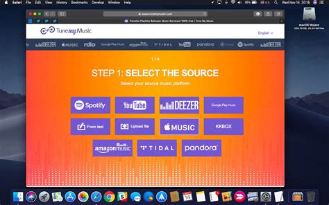 Tunemymusic. Open Tune My Music in a web browser and click Let's Start . To transfer your music from Spotify to Tidal, you can use a website called Tune My Music. 2. On the Select the Source page, click ... 