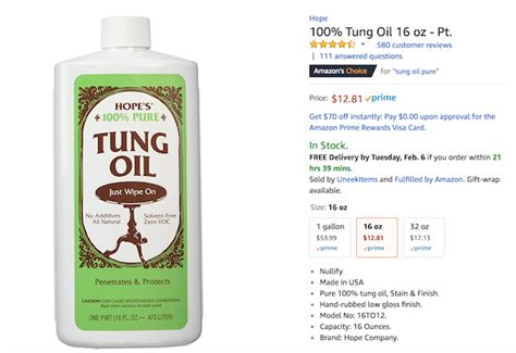 Tung oil---what brand to use? - WoodNet