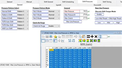 Tuning shift points.  Tuning for shift points, shift firmness, and TQ management*.  By adjusting...