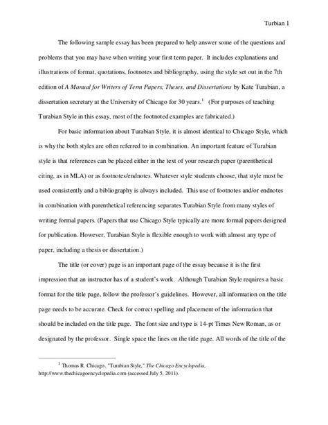 Turabian Example Paper with Footnotes Sample Paper Austin Peay Stat…