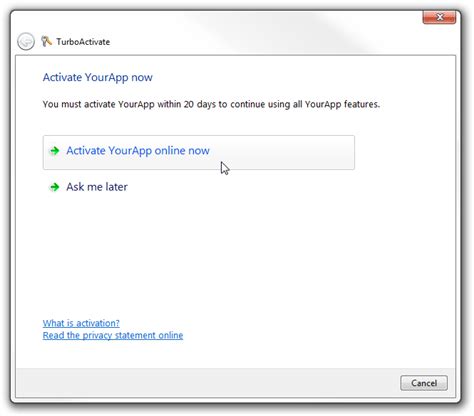Turboactivate exe. exe.  In the TurboActivate window, select the Other options Select ...