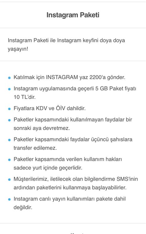 Turkcell aylık instagram paketi