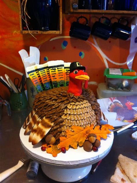 Turkey Shaped Cake Turkey cake, Holiday recipes, Cake