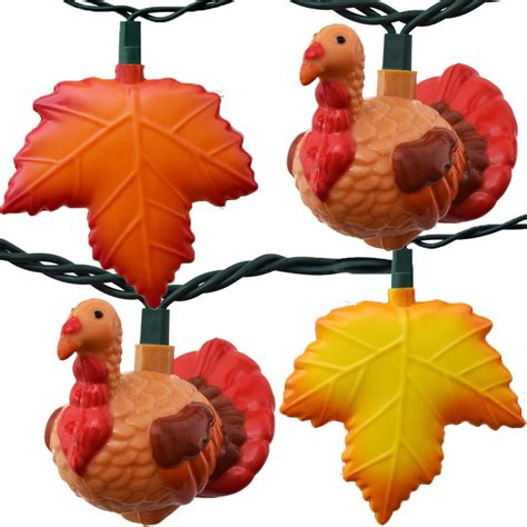 Turkey lights for thanksgiving. Joiedomi 7-ft Lighted Turkey Inflatable. The Happy Thanksgiving Inflatable Decoration features a cheerful design, with a large turkey, fall leaves, and the message "Happy Thanksgiving." The built-in LED lights illuminate the inflatable, creating a warm and inviting ambiance during the day and a captivating display at night. 
