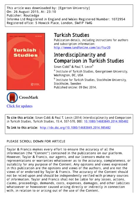 Turkish Studies ResearchGate.