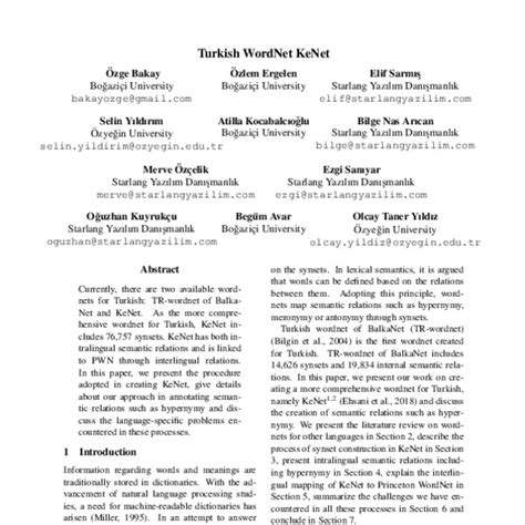 Turkish WordNet KeNet. Contribute to