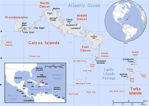 Turks and caicos islands map. About the Turks and Caicos islands. The climate here is tropical, with summer temperatures around 32°C and winter temperatures around 29°C. There is a constant trade wind that keeps the environment moderate and pleasant. The hurricane season is between June and November. 