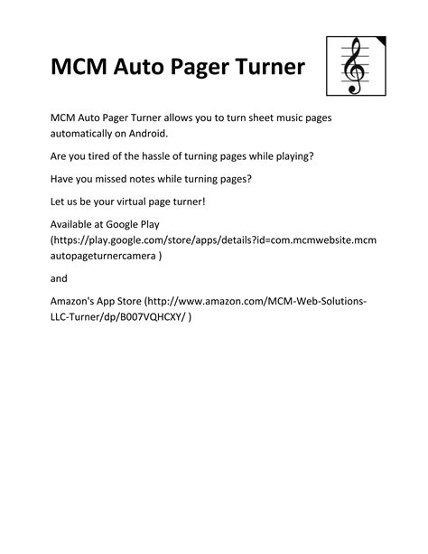 Turn Sheet Music Pages Automatically