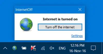 Turn internet on. Jun 18, 2012 · Right-click each file and select edit from the context menu. Now add the following two lines to each file (first on.bat, then off.bat). Please note that this turns the wireless network connection on or off. If you do not use a wireless connection, replace "wireless network connection" with the name of the network adapter that you use to connect ... 