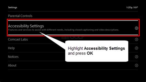 Turn off closed caption on xfinity remote. Program an Accessibility Shortcut on Your X1 Remote; Turn Closed Captioning On or Off on Your HD TV Box; Turn Closed Captioning On and Off on Your HD TV Adapter; Which TV Boxes Support Closed Captioning? Accessibility Features in the Netflix App on Xfinity X1; Xfinity Flex Accessibility Options; Set Accessibility Options with the … 