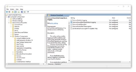 Turn on powershell script block logging intune.  The 'PowerShell Script Block Loggin...