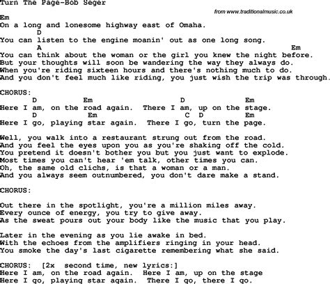 Turn the page lyrics. Things To Know About Turn the page lyrics. 