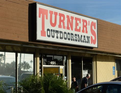 Turner's Outdoorsman Guns Ammo Hunting Shooting Sports Archery Fishing Clothing Gift Cards Courses Local Information Search by Radius The following 33 Turner's Outdoorsman stores are in CA BAKERSFIELD, CA NORTH OF ROSEDALE HWY AND EAST OF ALLEN RD 12556 JOMANI DRIVE BAKERSFIELD, CA 93312 661-588-4867 Get Directions 0 mi BAKERSFIELD, CA. 