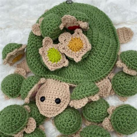 Turtle Crochet Memory Game Memory Matching Turtle Game Physical Item
