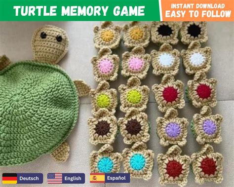 Turtle Memory Game Crochet Pattern Full Guide Instant Etsy