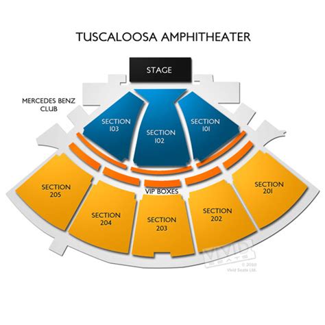 Tuscaloosa Amphitheater Interactive Seating Chart Elcho Table
