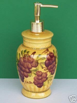 Tuscany Grape Wine Soap Dispenser Lotion Jar Ceramic - eBay