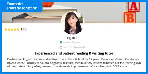 Tutor biography examples