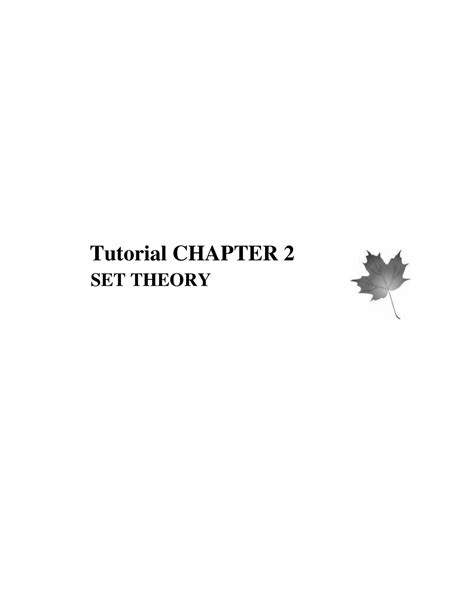 Tutorial 2 Set Theory Studocu
