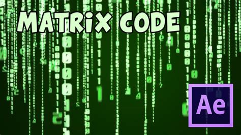 Tutorial After Effects Effetto Matrix Code YouTube