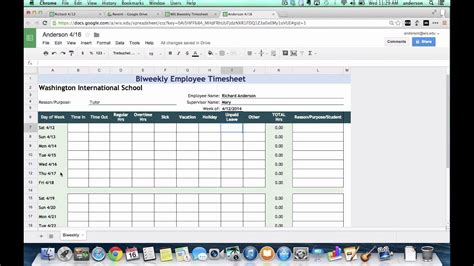 Tutorial Biweekly TImesheets using Google Spreadsheets YouTube