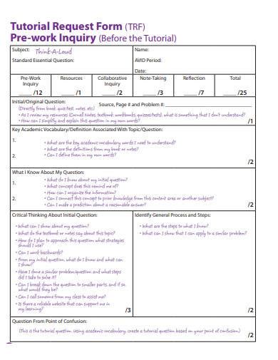 Tutorial Request Form