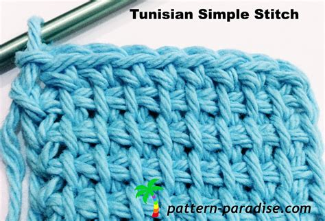 Tutorial Tunisian Simple Stitch Pattern Paradise