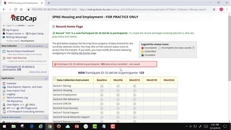 Tutorial Video 13 REDCap System Navigation Form Completion YouTube
