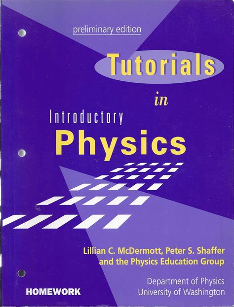 Read Tutorials In Introductory Physics And Homework Package By Lillian C Mcdermott