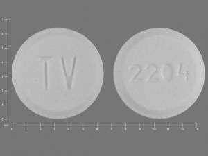 This white round pill with imprint TV 0.5 5R on it has been identified as: Lorazepam 0.5 mg. This medicine is known as lorazepam. It is available as a prescription only medicine and is commonly used for Anxiety, Borderline Personality Disorder, Cervical Dystonia, Dysautonomia, ICU Agitation, Insomnia, Light Anesthesia, Nausea/Vomiting, Nausea ... 