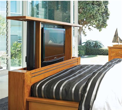 Tv bed frame. With our TV lift bed sets your hidden TV cabinet becomes part of your bed and you can get a dresser and nightstand to match. 