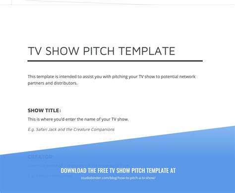 Tv show format template