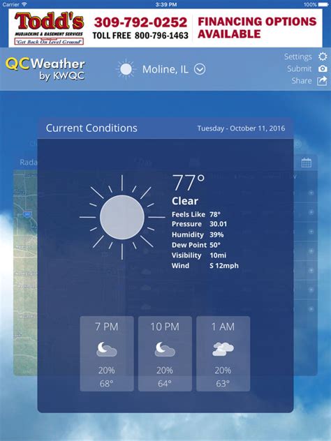 Quad Cities' most trusted KWQC-TV6 weather team, has more new features! Now, you can see weather alerts, the First Alert Forecast or powerful radar with an easy-to-use carousel of choices. The free QC Weather mobile app delivers up-to-the-minute weather information wherever you are. Rating 4.6/5 Safety Score: 66.0/100. 
