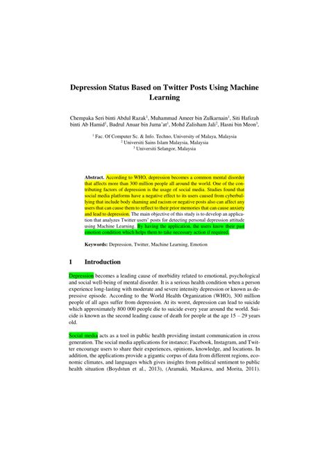 Tweep: A System Development to Detect Depression in …