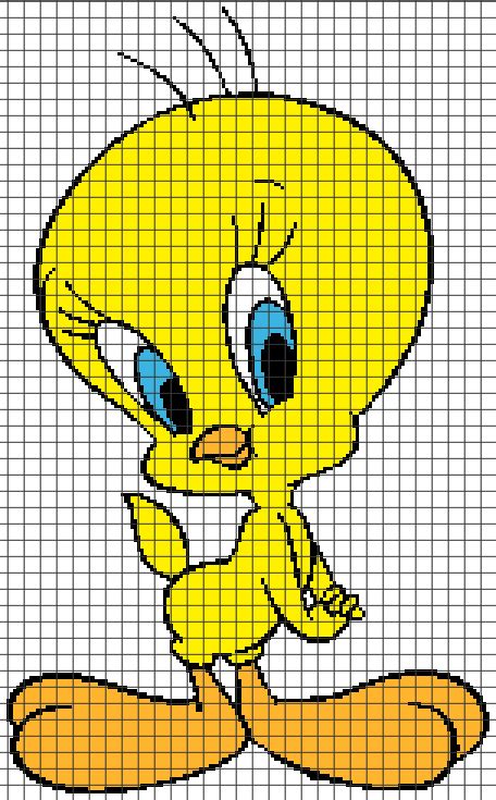 Tweety Bird Crochet Pattern Afghan Graph Loopaghans Custom Crochet