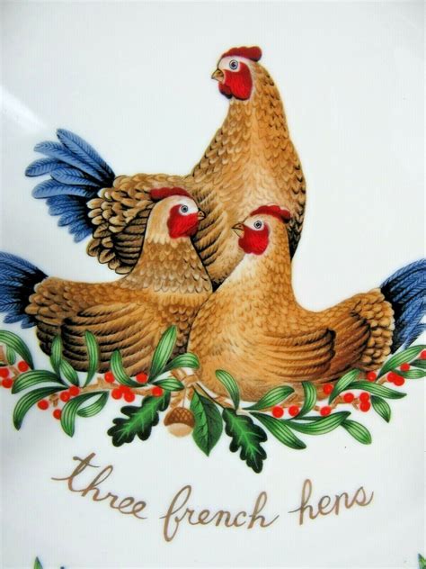 Twelve Days of Christmas: Three French Hens Hanging Figurine …