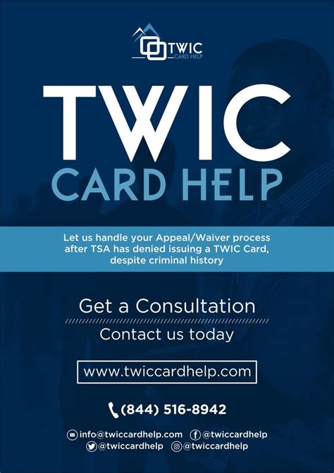Please use the Universal Enrollment Services website or call (855) 347-8371 weekdays from 8 a.m. to 10 p.m. ET for additional assistance. It’s important to plan ahead to ensure you complete the TWIC® application with enough time to receive a TWIC® card through the mail or via an enrollment center. Most applicants without disqualifying .... 